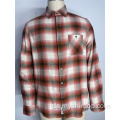 Enkelt lomme plaid flanell shirt